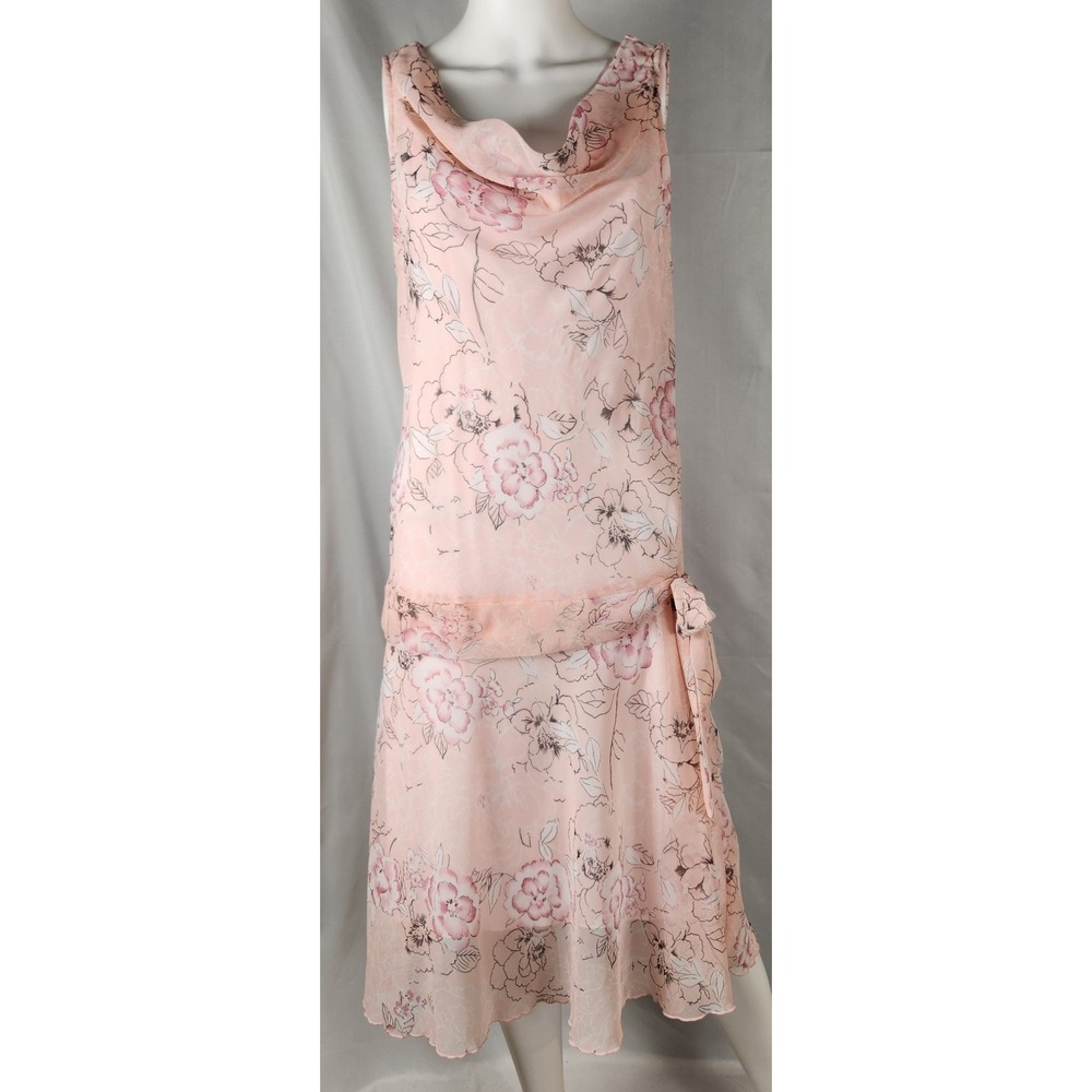 VTG B Smart Floral Chiffon Cottagecore/Fairycore/90's/Romantic Midi Dress 15/16
